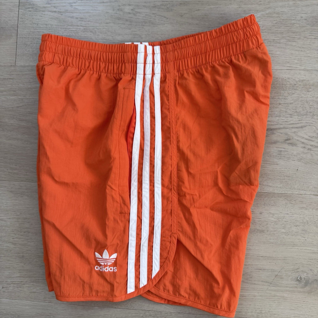 NWT Adidas Originals Orange 3-Stripe Shorts XS Drawstring  Retro Tennessee