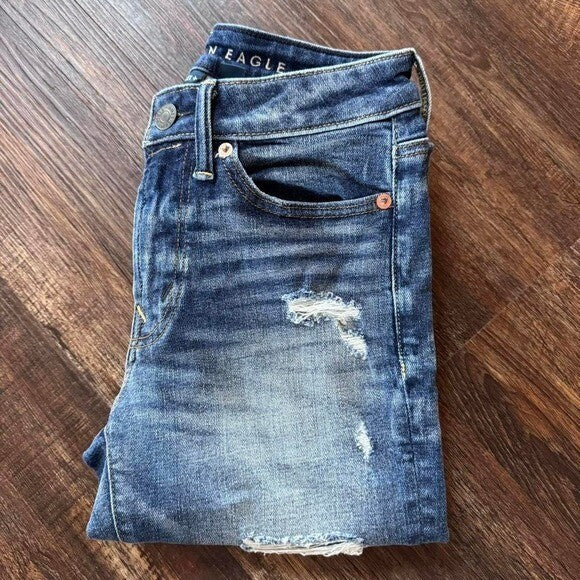 American Eagle Airflex Slim Distressed Men's 26x28 Medium Wash Jeans