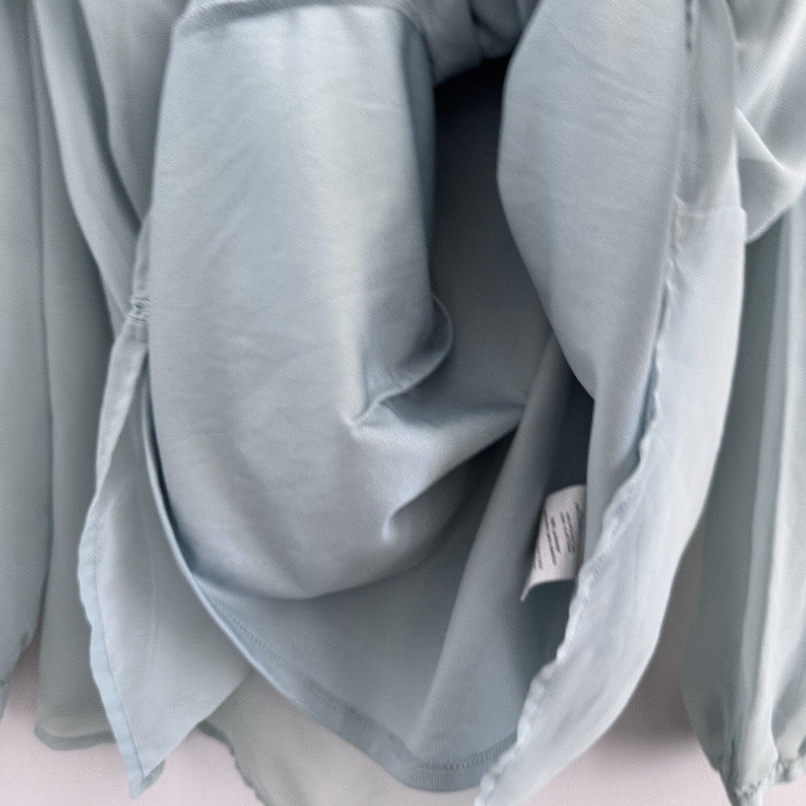 Women’s Motherhood Maternity Blouse Size S Smocked Chiffon Sage Long Sleeve