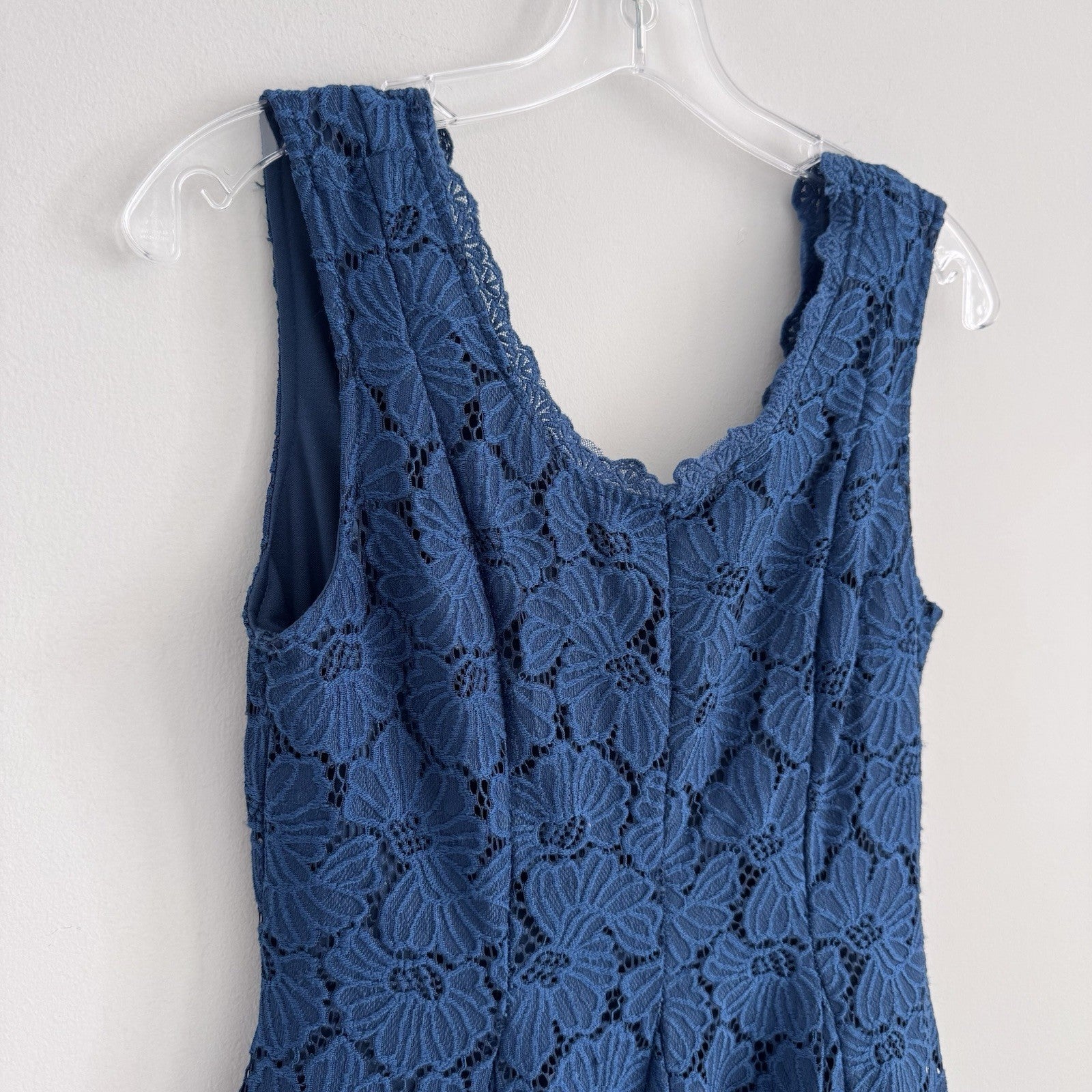 Altar’d State Lace Dress S Blue Handkerchief Hem Sleeveless