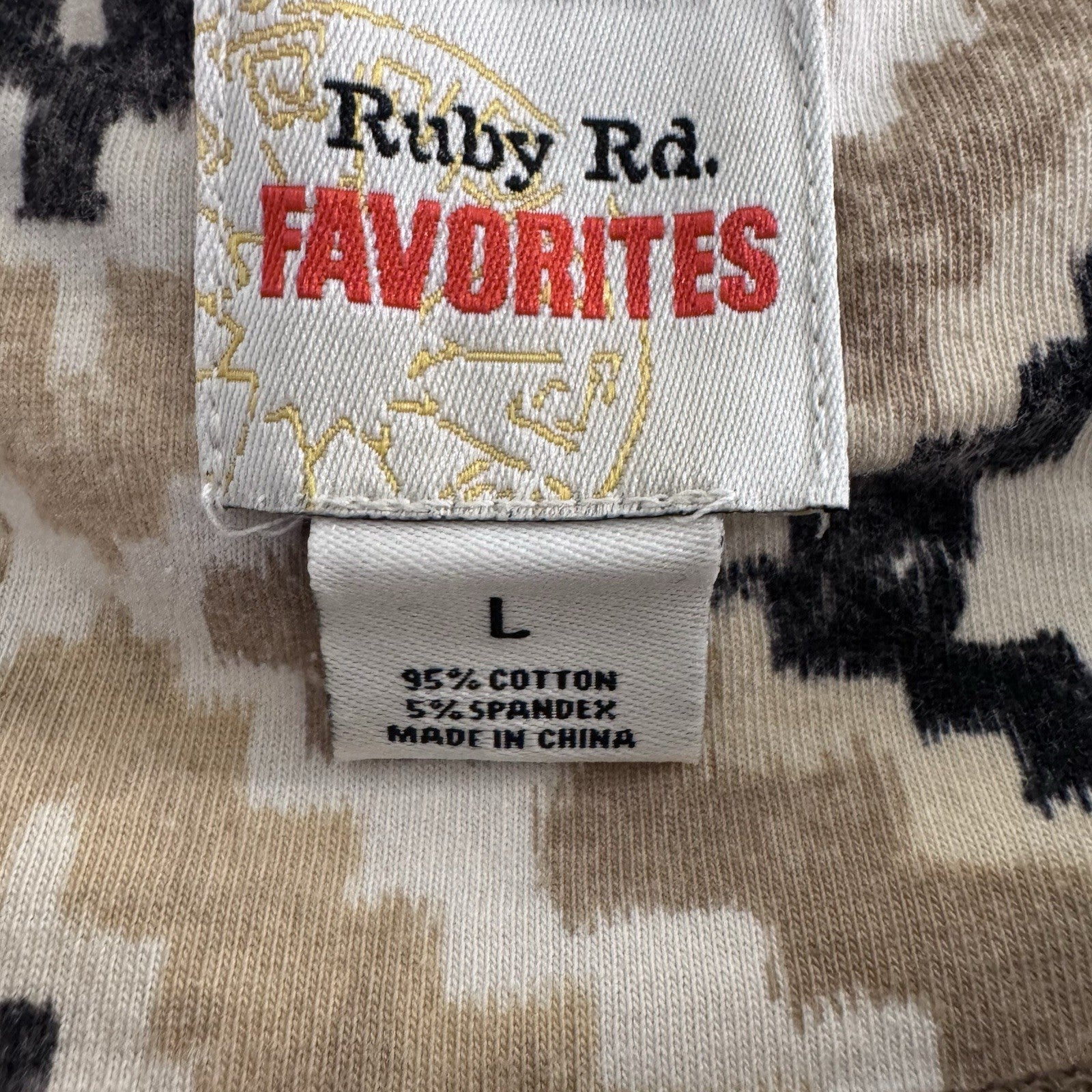 Ruby Rd. Favorites Women’s L Long Sleeve Tunic Dress Geometric Aztec