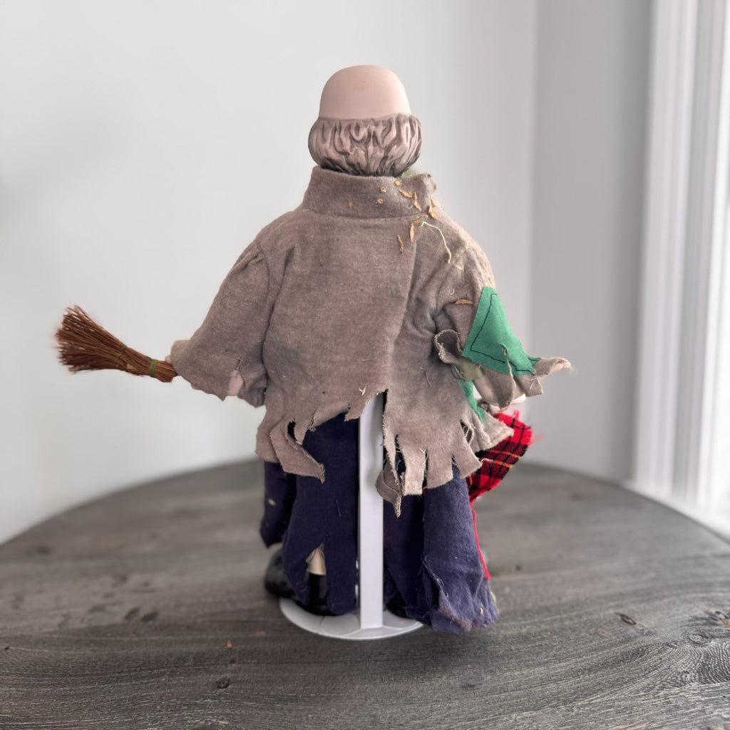 Vintage Sad Hobo Clown Porcelain Figurine 13" Emmett Kelly Style with Broom