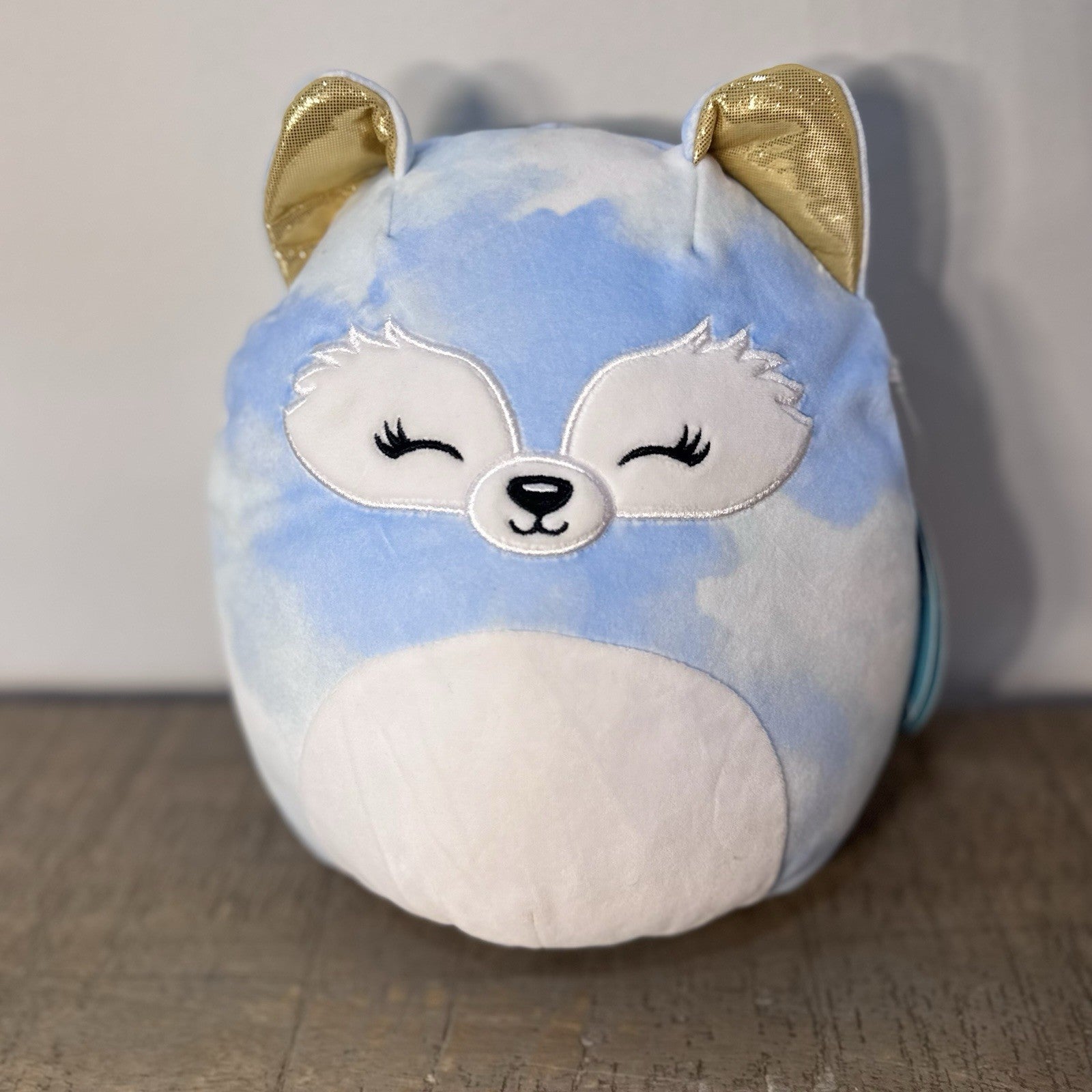 Squishmallows Melani Blue Fox 8” Plush Gold Ears Original Hang Tags Jazwares