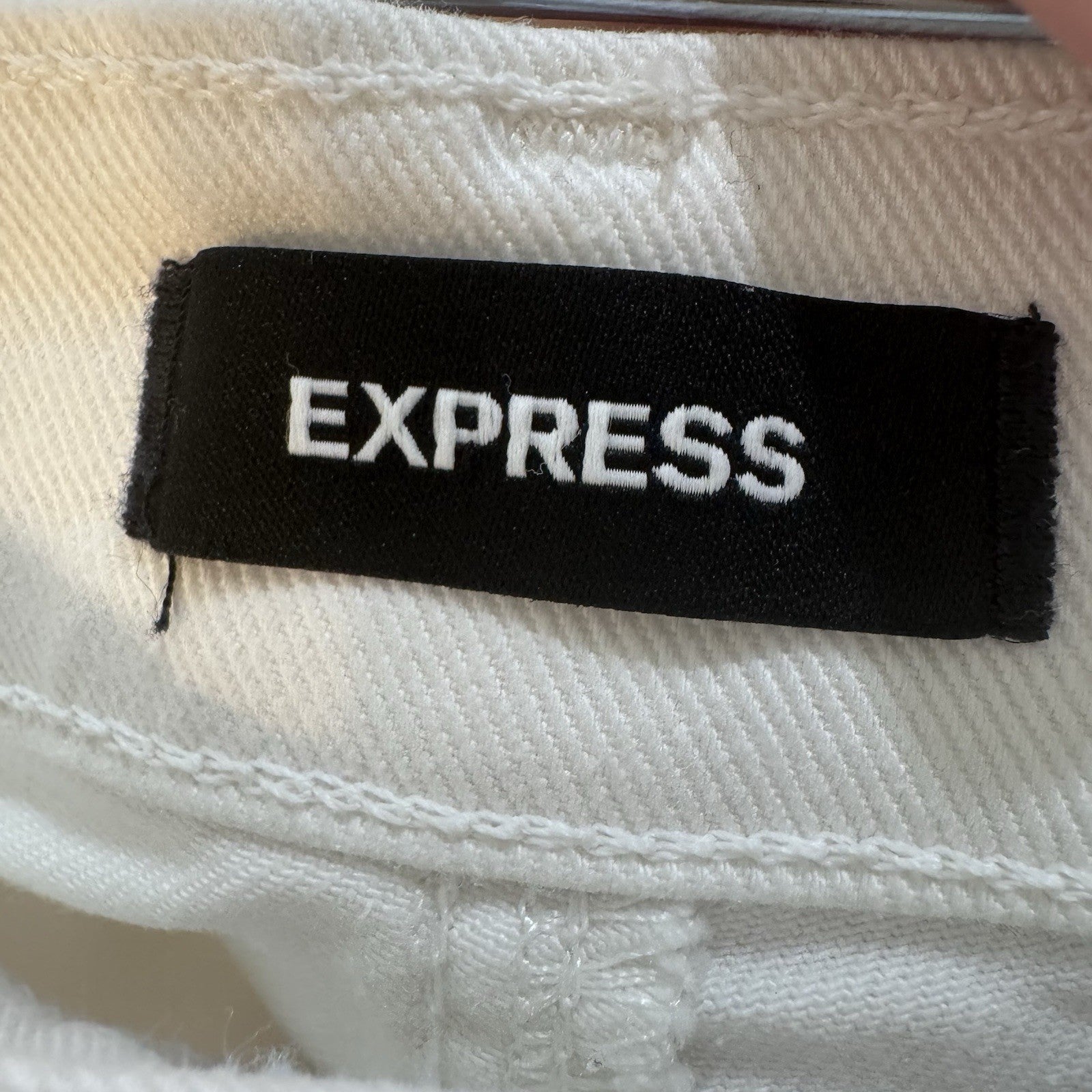 Express Womens 90s Bootcut Jeans Size 12R White High Rise Distressed MSRP 88