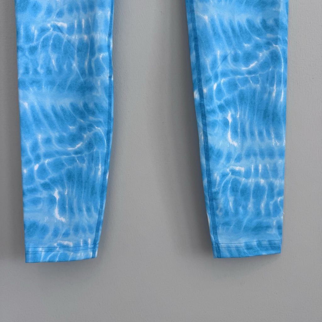 Lands’ End Women’s Leggings S/T 6-8 Blue Water Print Athletic Pants