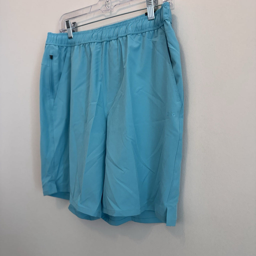 DSG Men's 8" Agility Woven Shorts M Medium Blue Spray NWT Running Gym