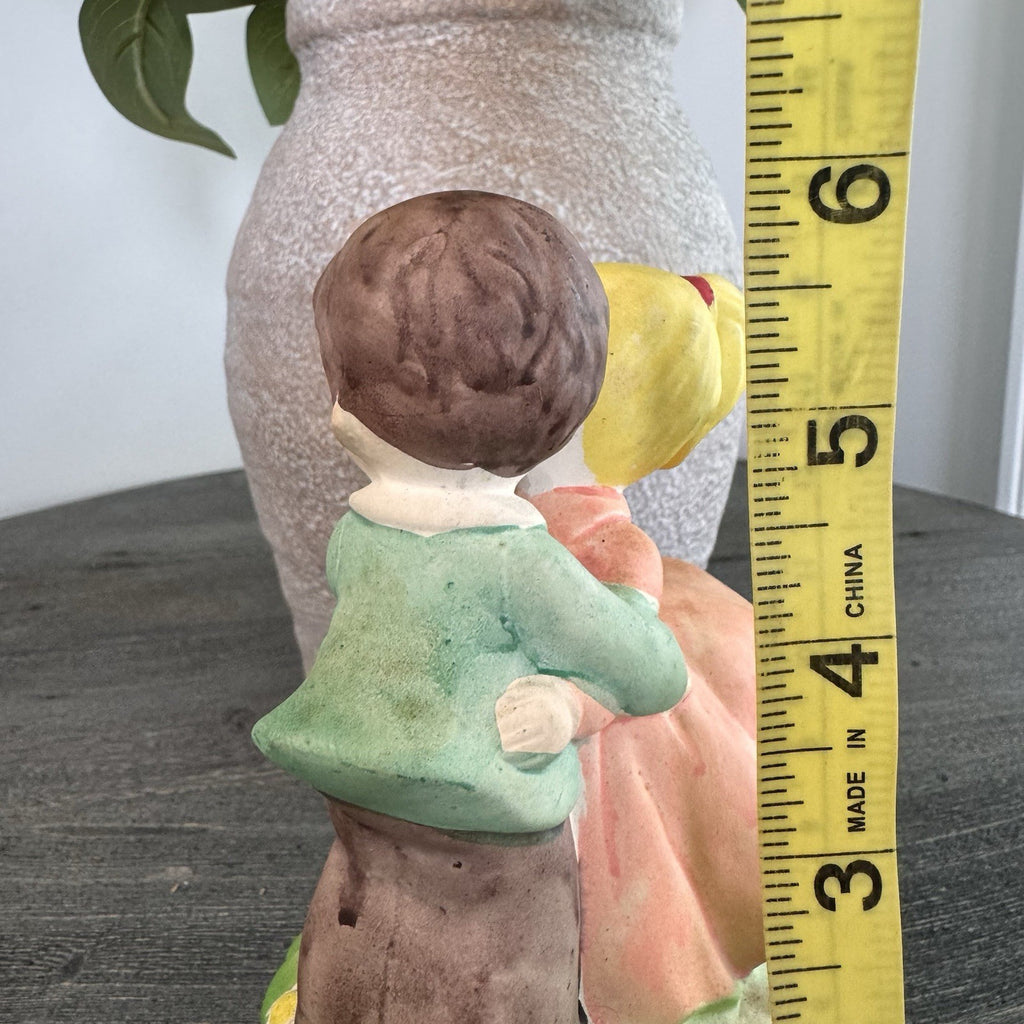 Vintage Musical Figurine Dancing Couple Blonde Girl Brown Hair Boy Made in Japan
