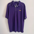 LSU Tigers Polo Shirt Cutter & Buck CB DryTec Purple Golf Polo L 