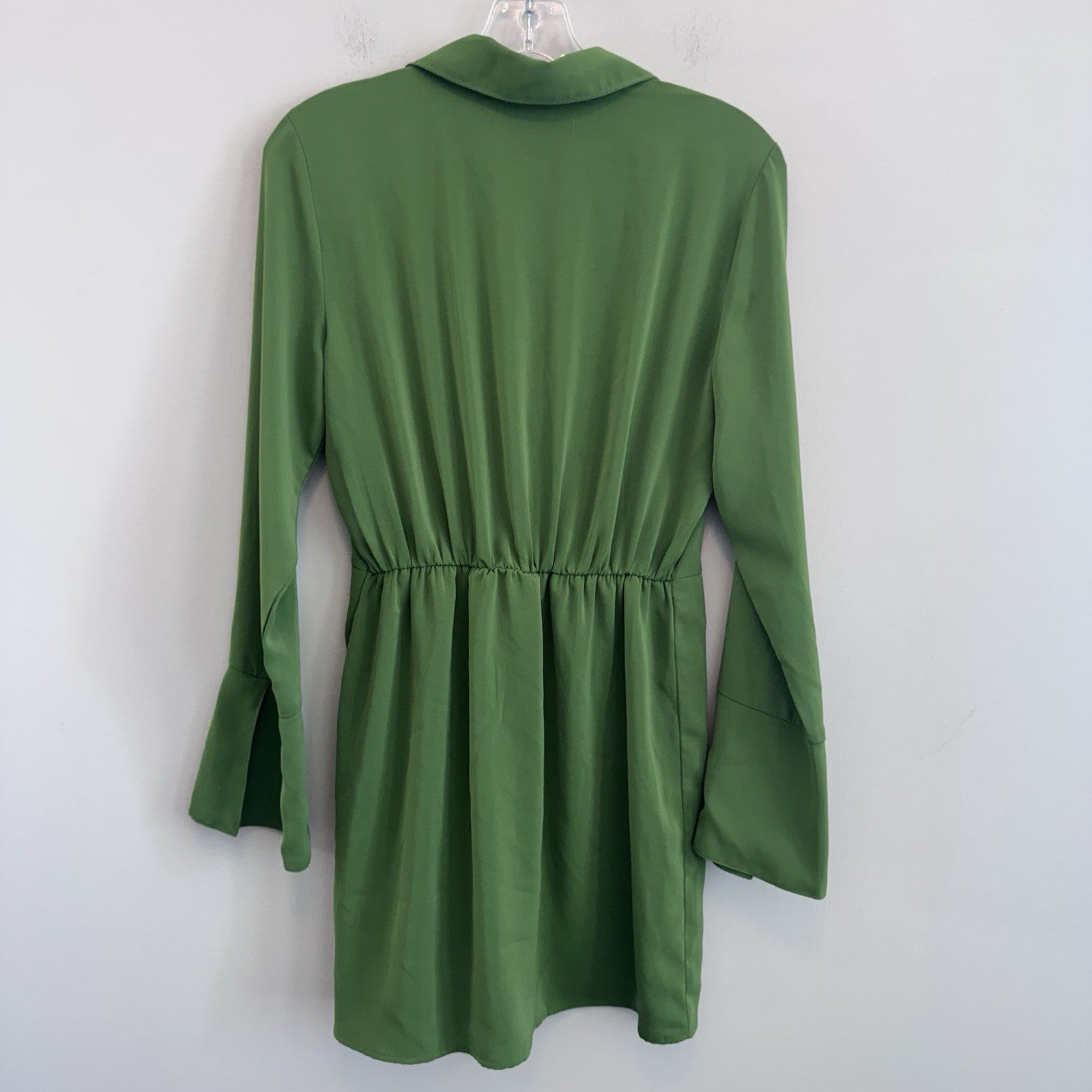 Abercrombie & Fitch Green Mini Shirt Dress Twist Front Size SP