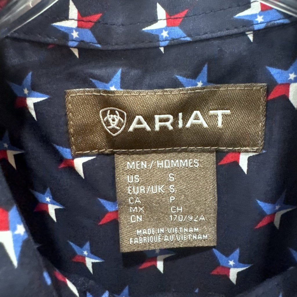 Ariat Men’s S Nosson Western Shirt Texas Star Print Snap Long Sleeve NWT