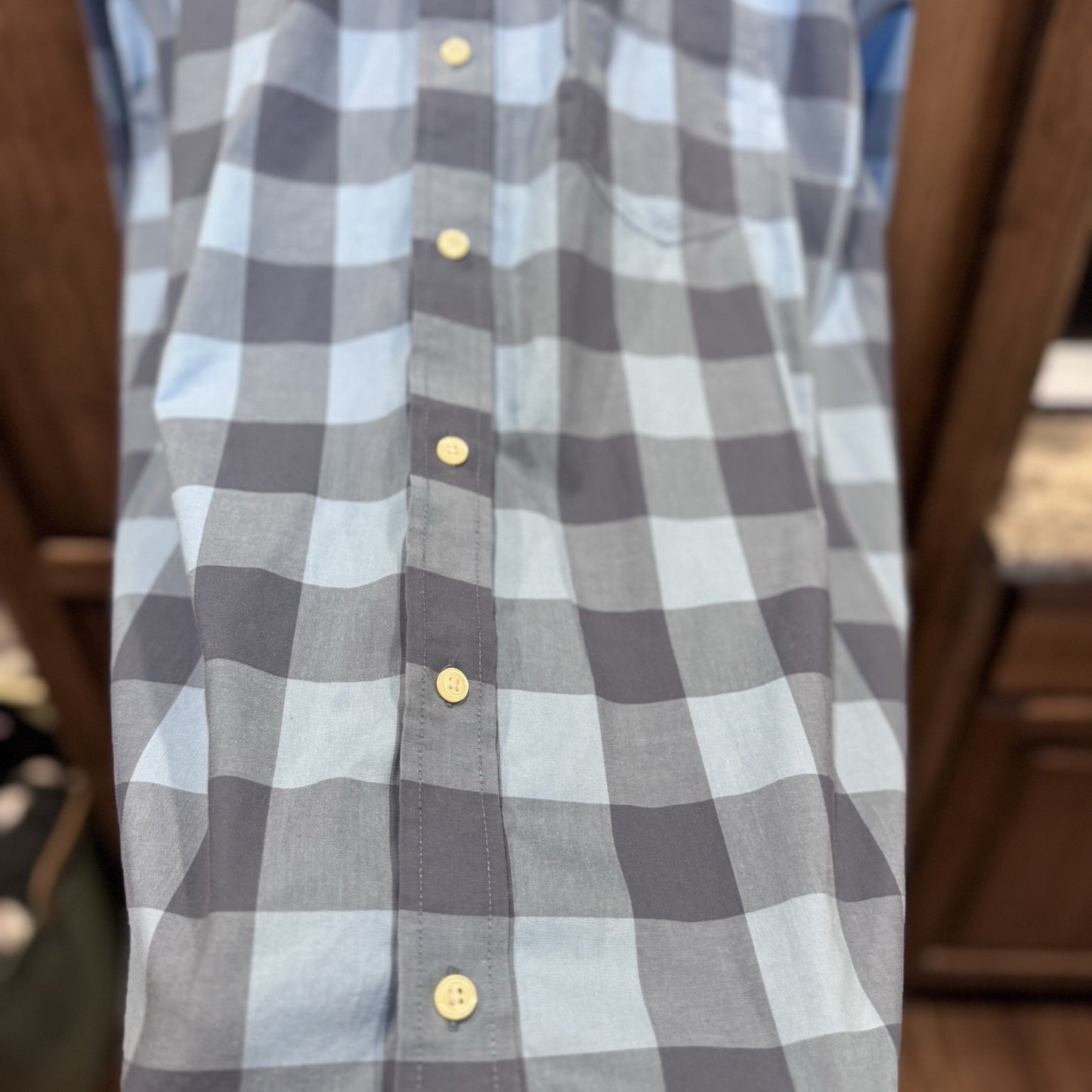 L.L. Bean Blue Plaid Button Down Shirt XXXL Traditional Fit 100% Cotton Casual