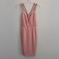 ENTRY Women's Large Dusty Rose Pink Cage Back Bodycon Dress Sexy Party Club