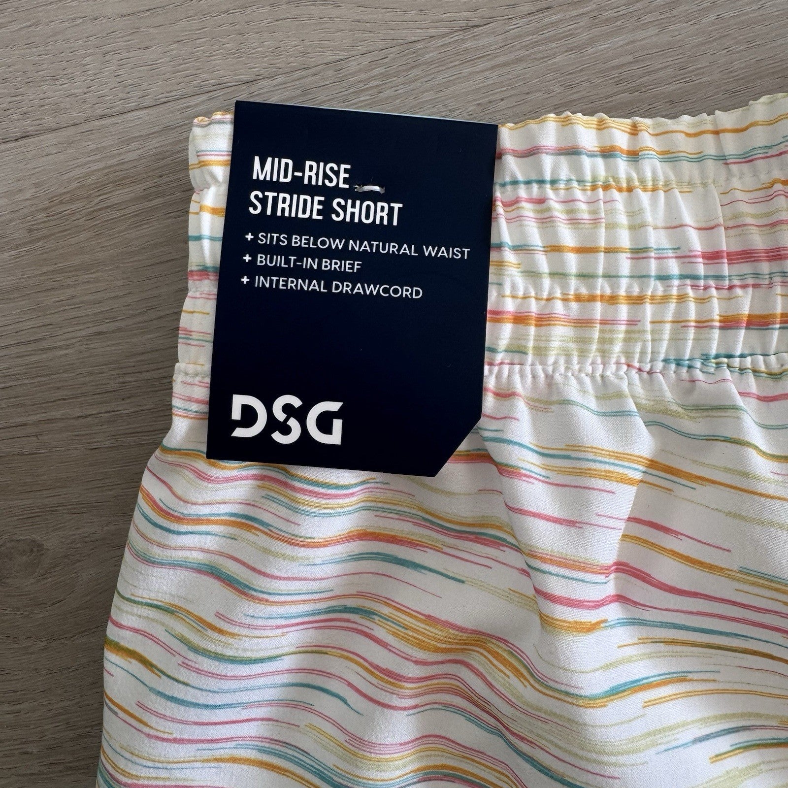 DSG Girls XL 16 Stride Shorts Multicolor Stripe Built In Brief NWT