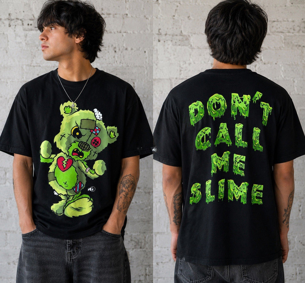 Sniper Gang Don’t Call Me Slime Bear Graphic T-Shirt Black Size Small Streetwear