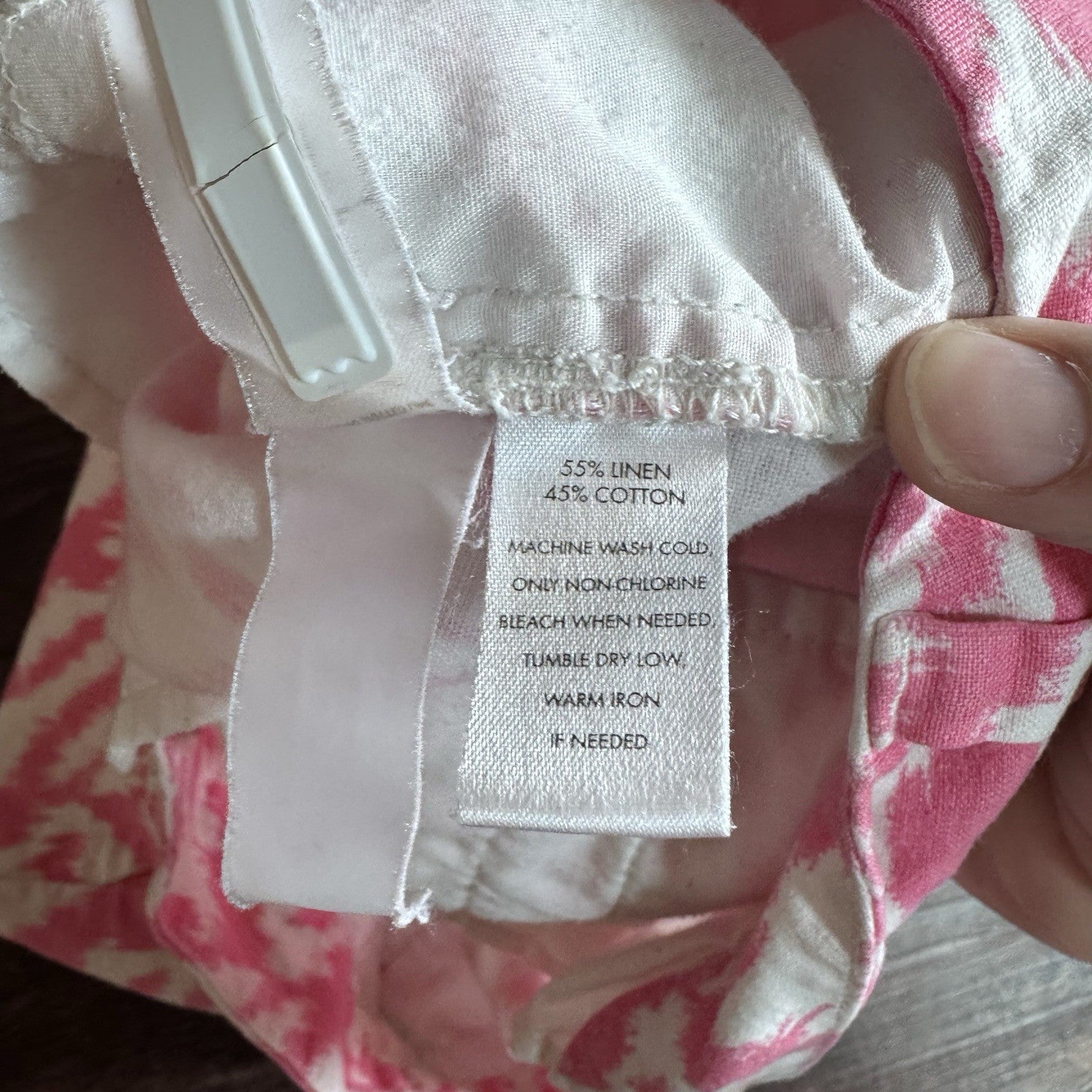 Ann Taylor LOFT Pink White Ikat Print Linen Cotton Shorts Size 6 Summer 