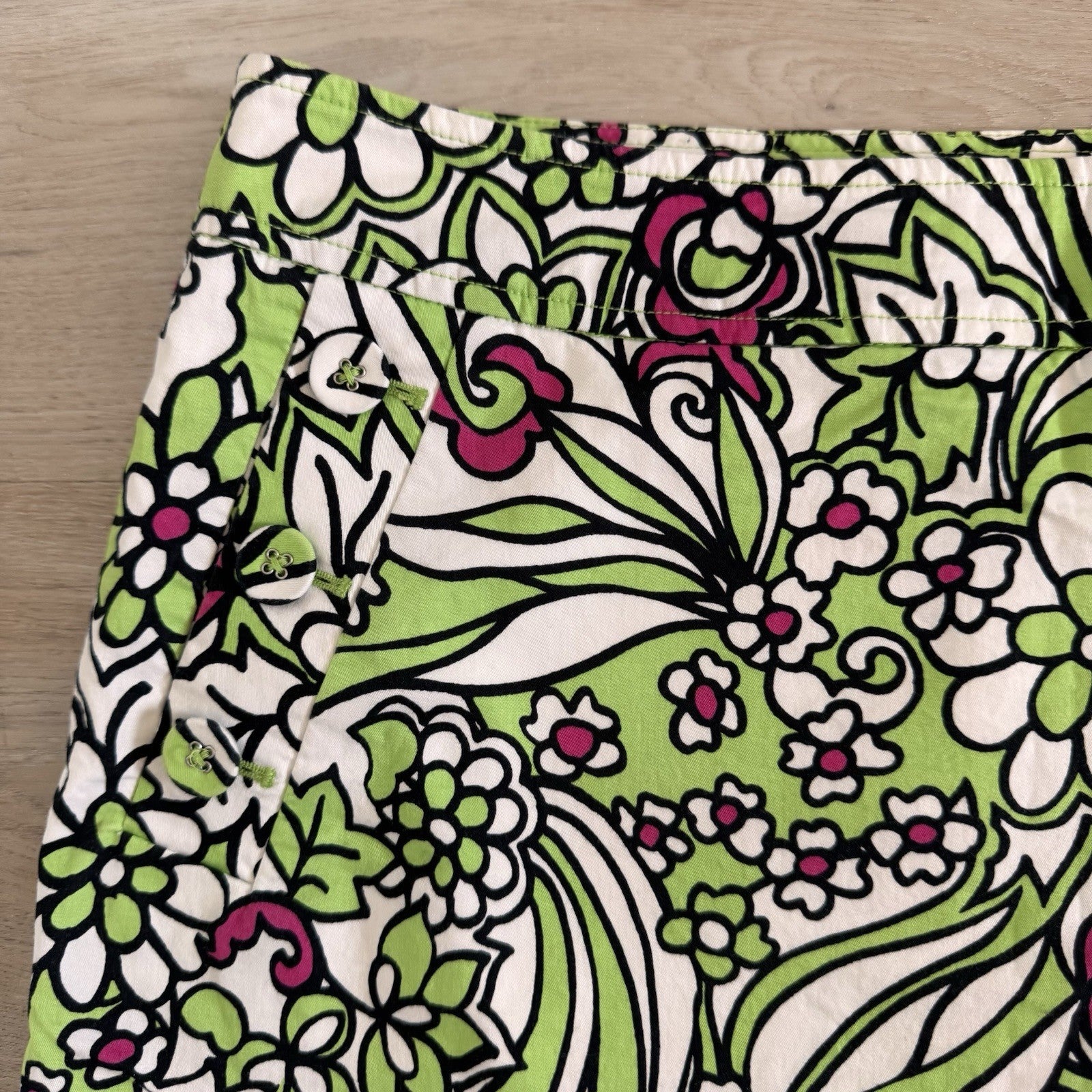 Liz Golf Floral Skort Size 14 Green Pink Preppy Golf Skirt Women’s
