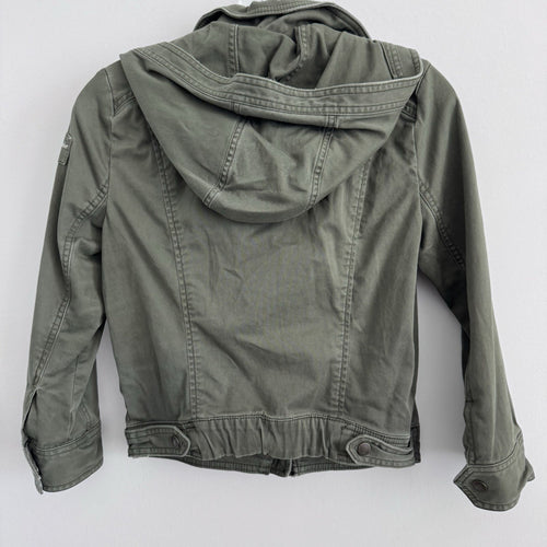 Abercrombie & Fitch Olive Utility Jacket M Hooded Y2K Military Women’s
