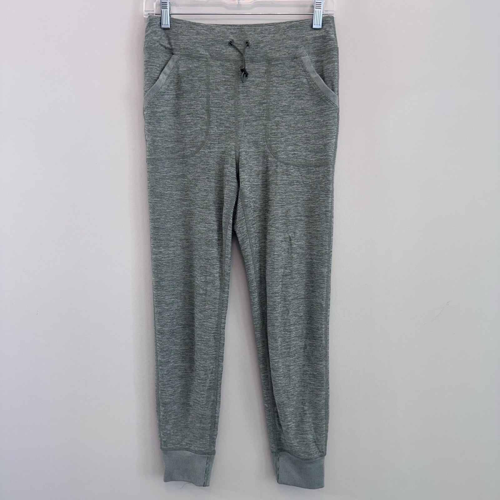 Nine West Active Heather Green Joggers Medium High Waisted Drawstring Sweatpants