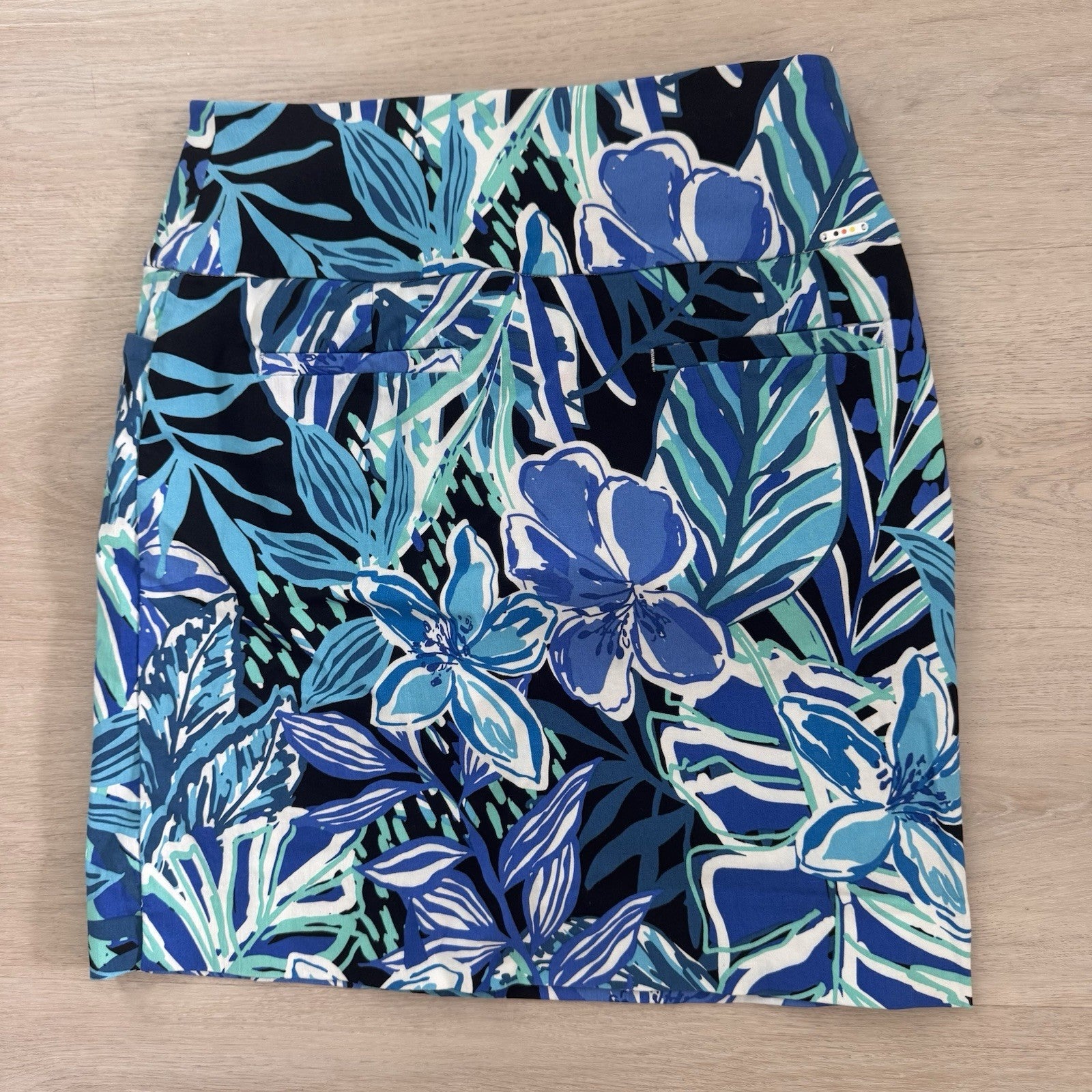 Swing Control Women’s Golf Skort Sz 4 Blue Tropical Print Pull On