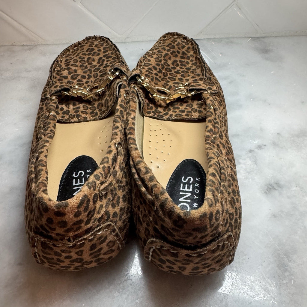 Jones New York Sunnyside Leopard Loafers Gold Bit Women’s Size 8M
