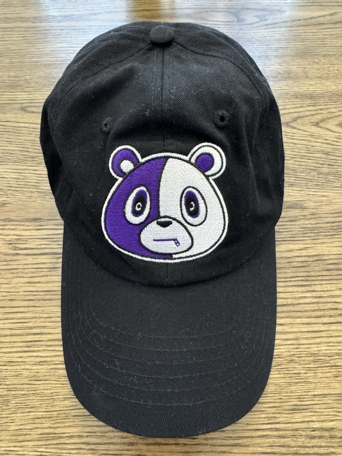 Rare Kanye West Black And Purple Smoking Panda Hat. Vintage