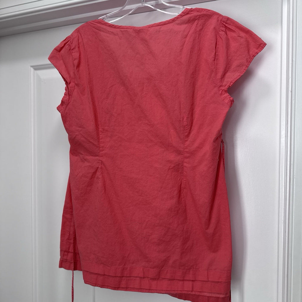 Oh Baby by Motherhood Pink Maternity Tunic Top L Embellished Boho Peasant