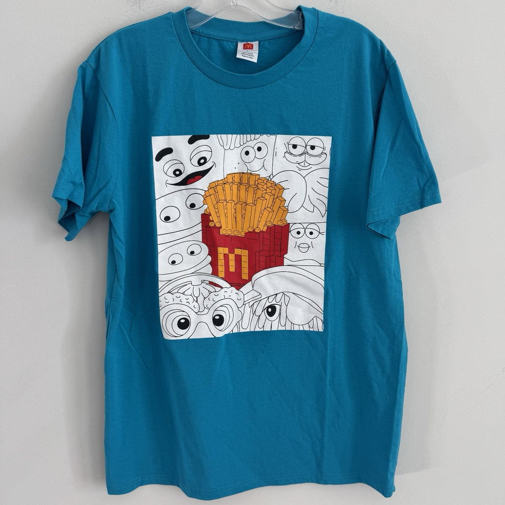 McDonald’s Fries Graphic T-Shirt Mens Large Blue Fast Food Character Authentic