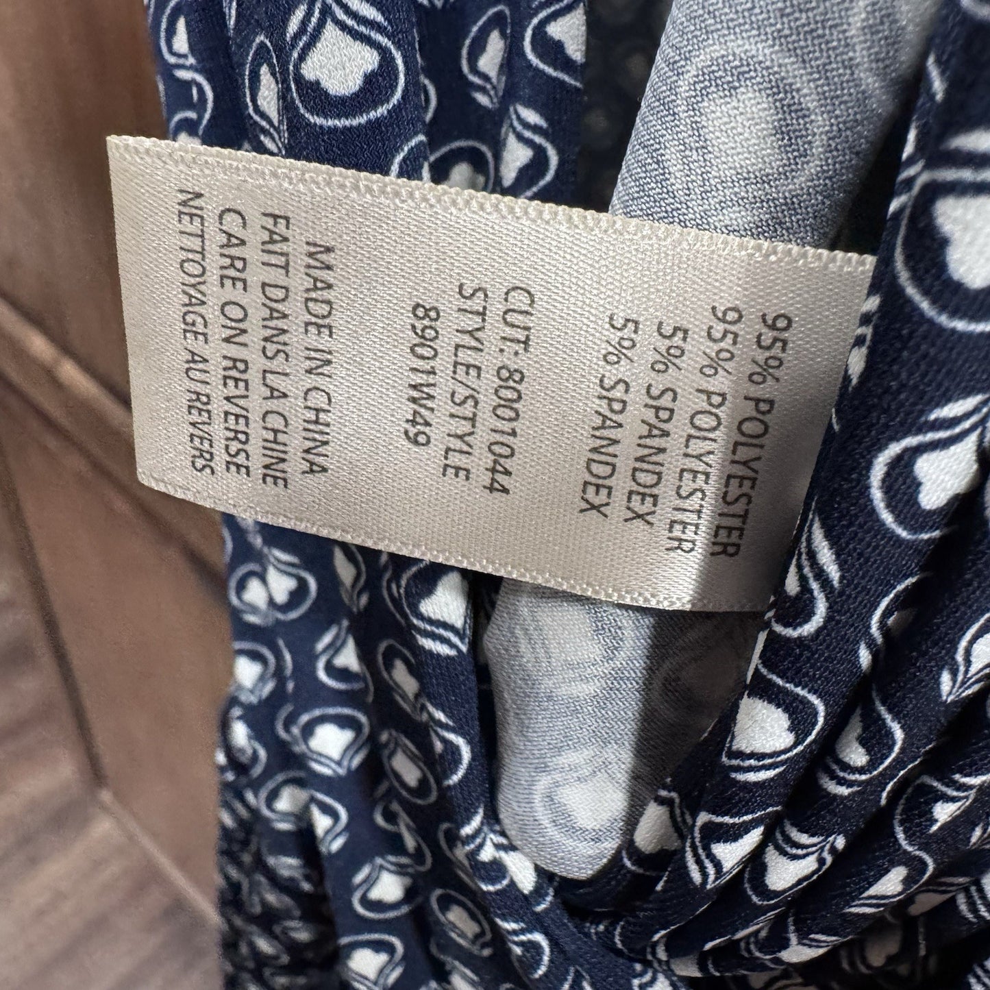 Max Studio Navy Blue Jumpsuit Size Medium Geometric Print