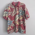 Vintage Tommy Bahama Polo Shirt M Pink Floral 100% Cotton Y2K