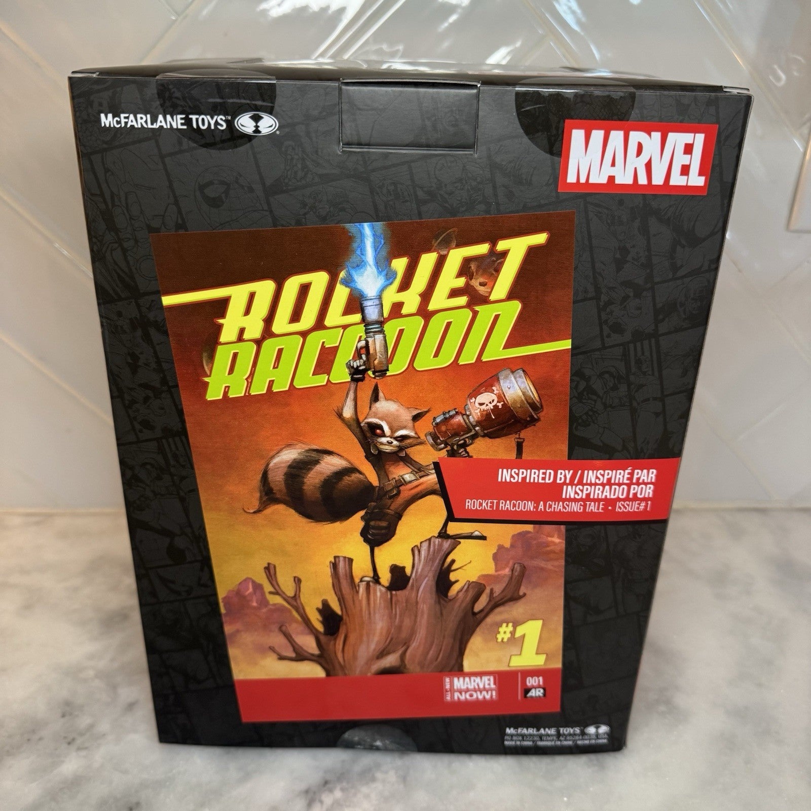 Marvel Rocket Raccoon Statue Figure McFarlane Toys Includes Comic Book NIB