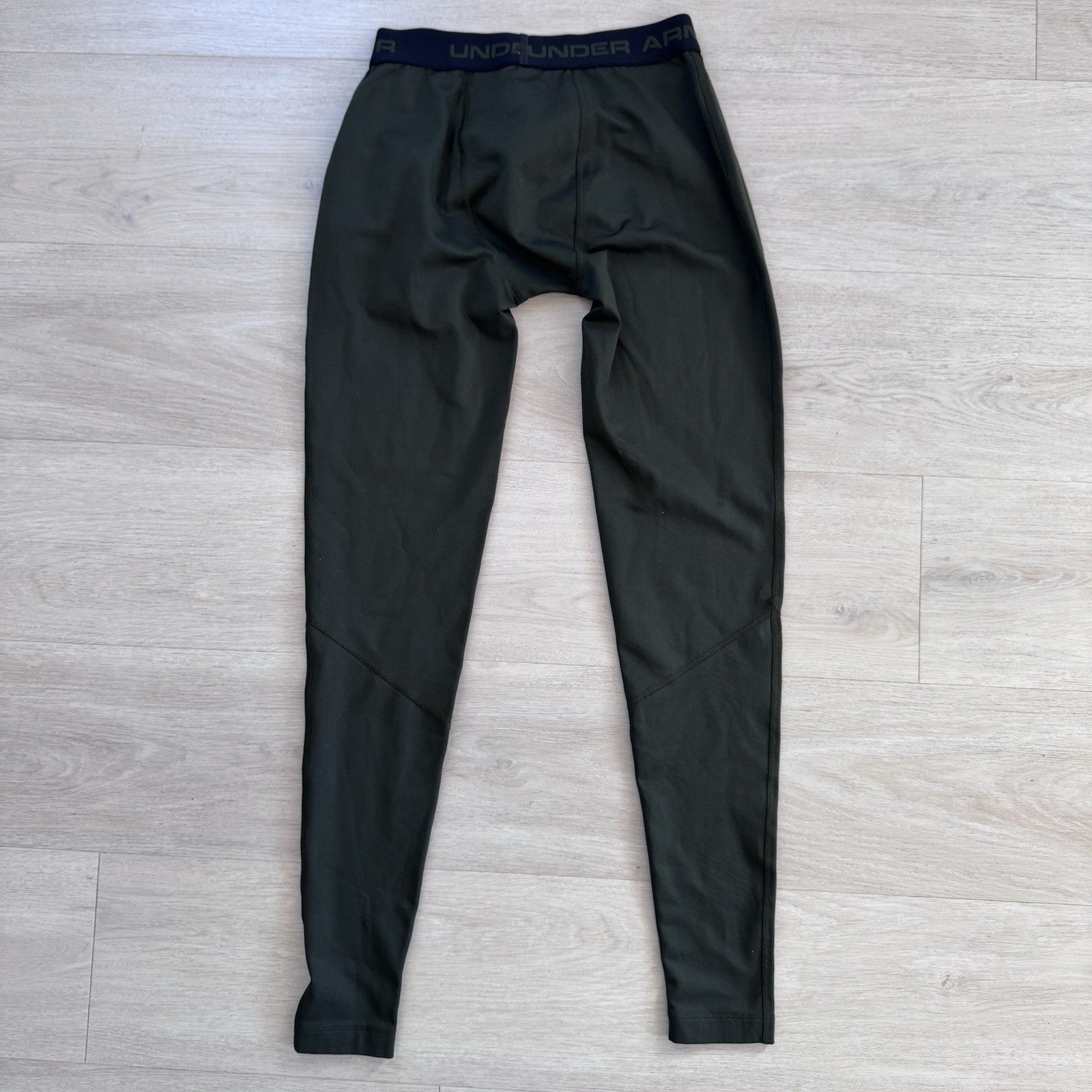 Under Armour ColdGear Mens Small Green Compression Leggings Fitted Thermal