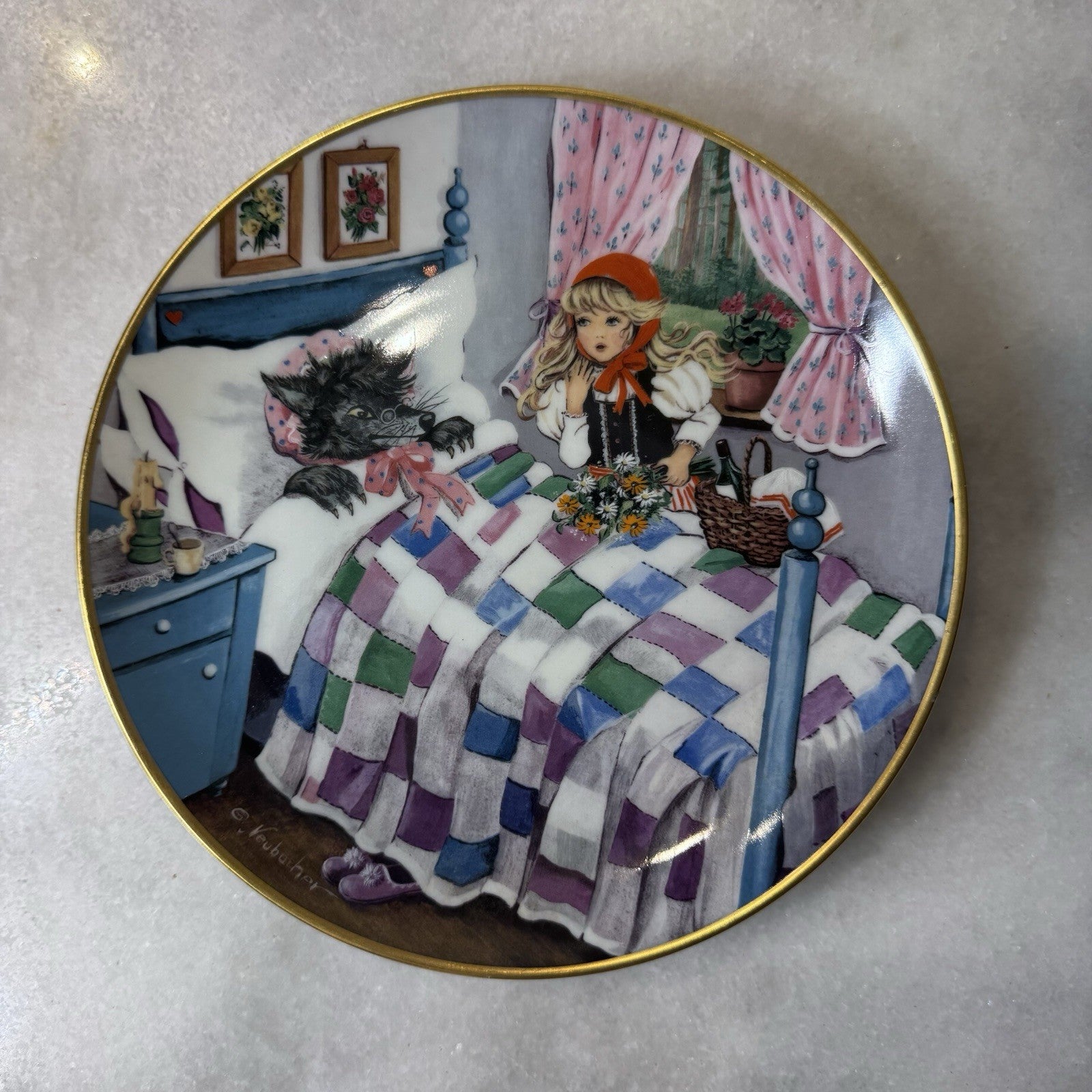 Kaiser Porcelain W. Germany  collector plate "Little Red Riding Hood" - 8" Dia.