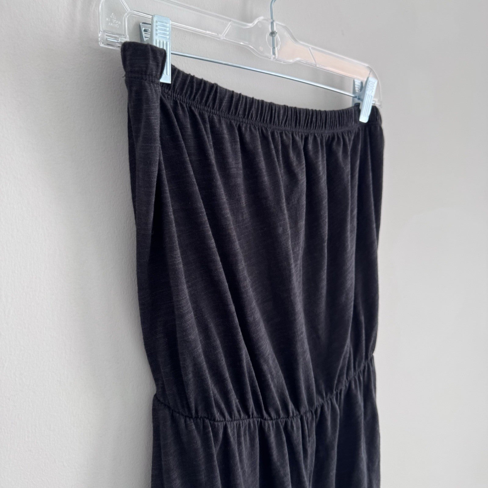 Moon Ryder Strapless Wide Leg Jumpsuit L Black Tie Waist USA Y2K