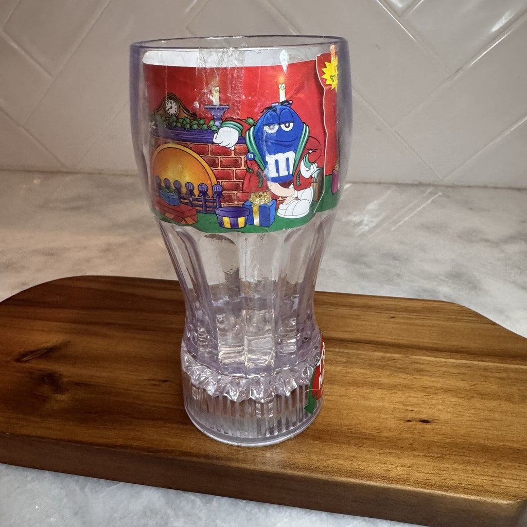 Vintage M&M's Christmas Light Up Fountain Cup Galerie Character Sticker 6"