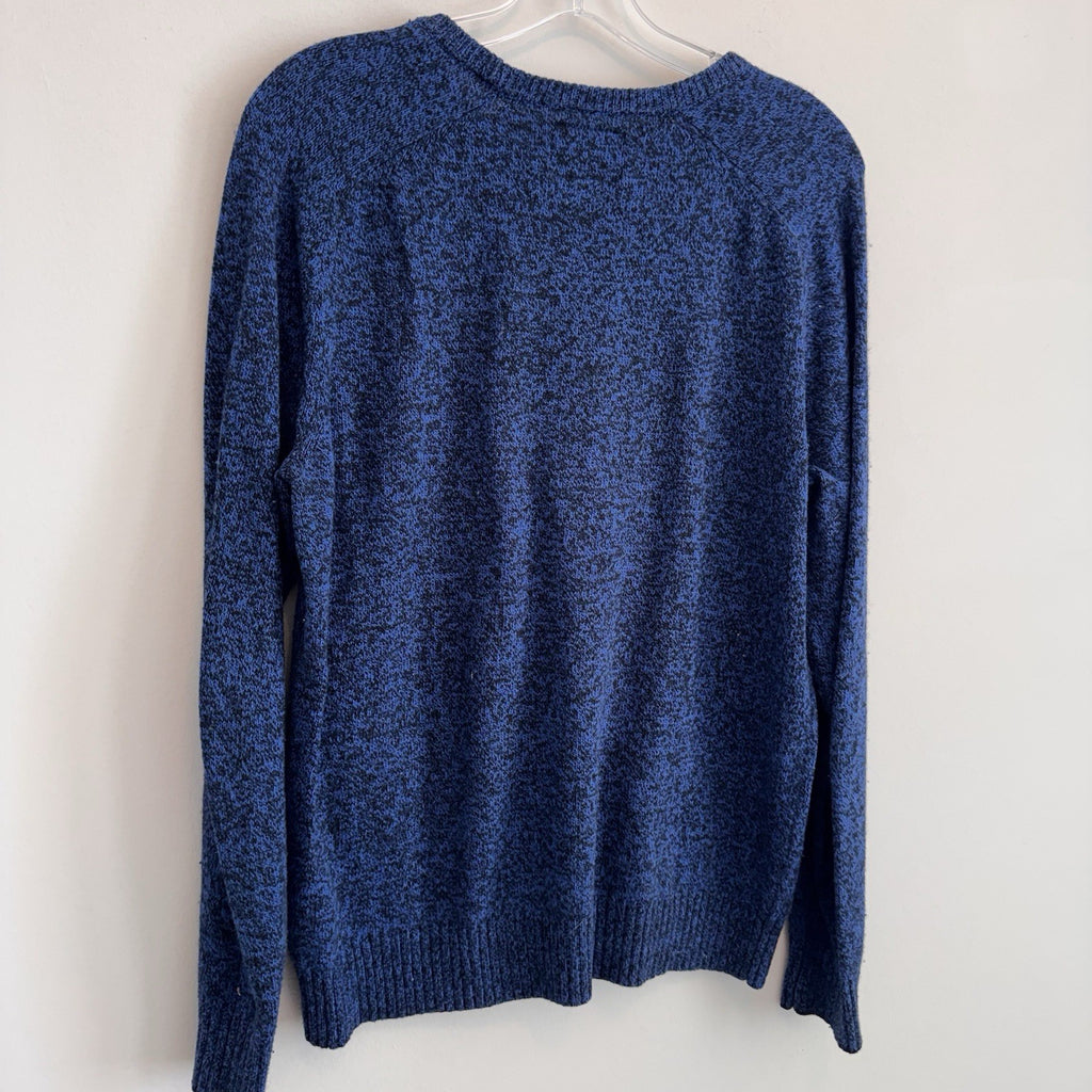American Eagle Classic Fit Blue Black Marled Wool Blend Crewneck Sweater Men’s M
