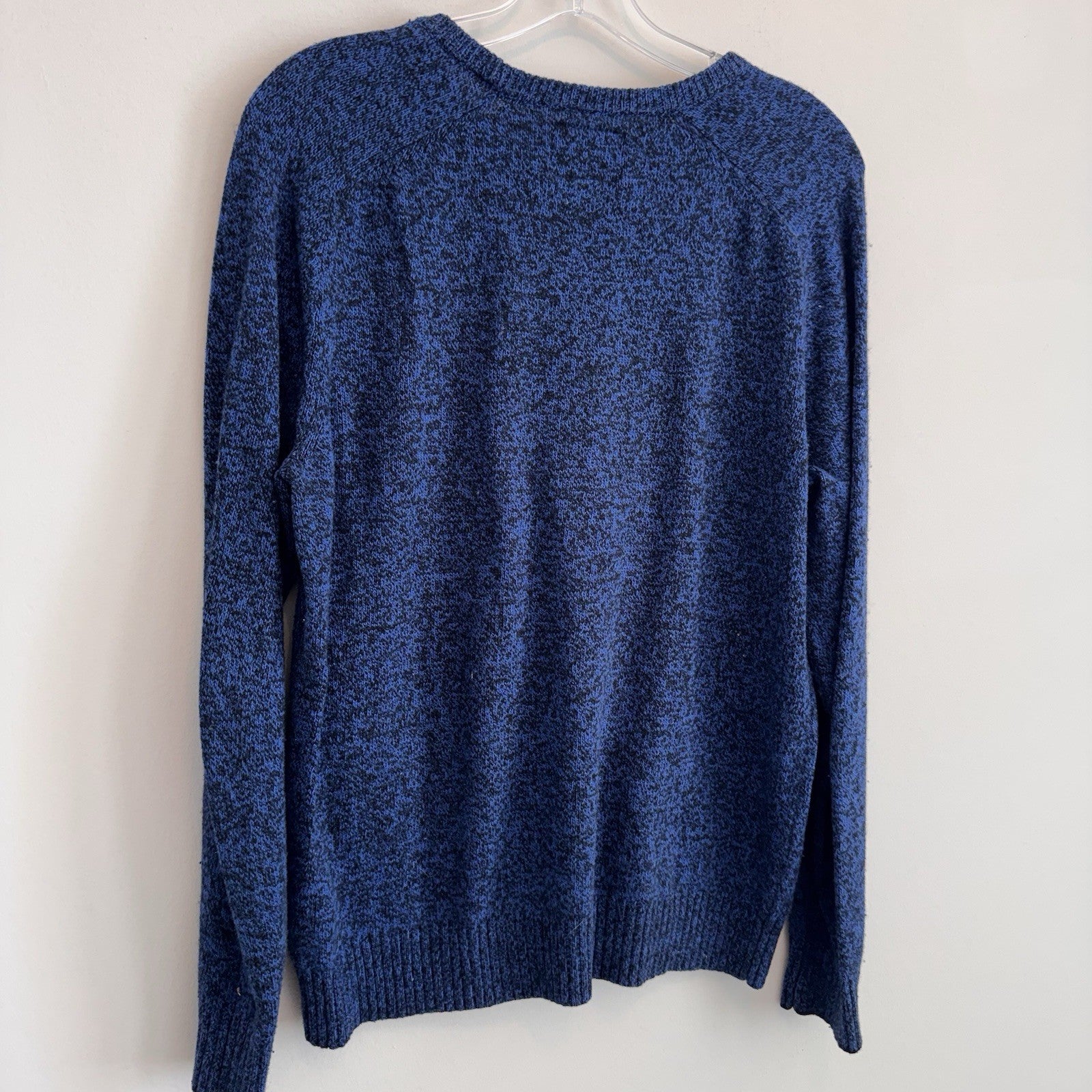 American Eagle Classic Fit Blue Black Marled Wool Blend Crewneck Sweater Men’s M