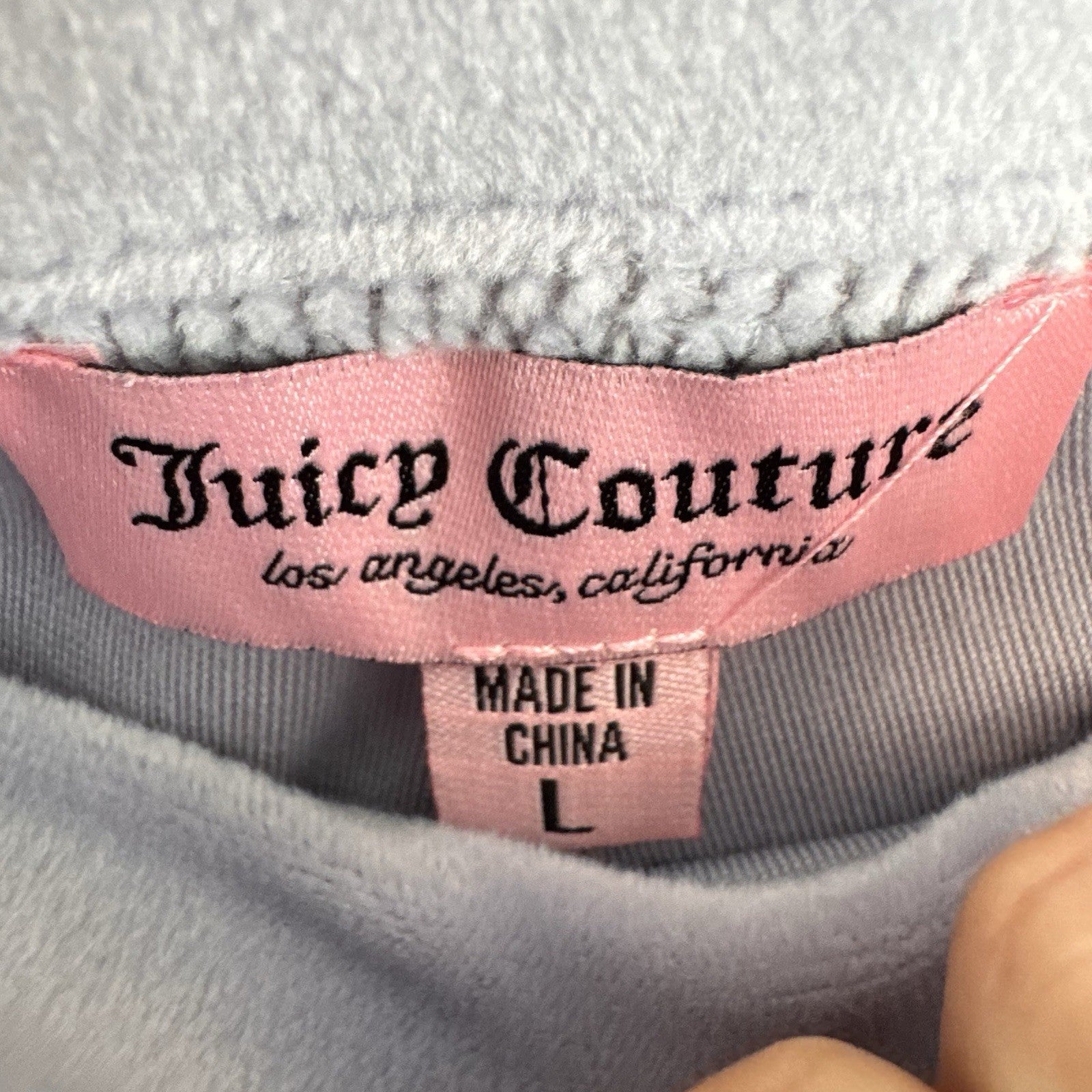 NWT Juicy Couture Velour Tracksuit Set Lavender Haze L Y2K OG Bling Rhinestone