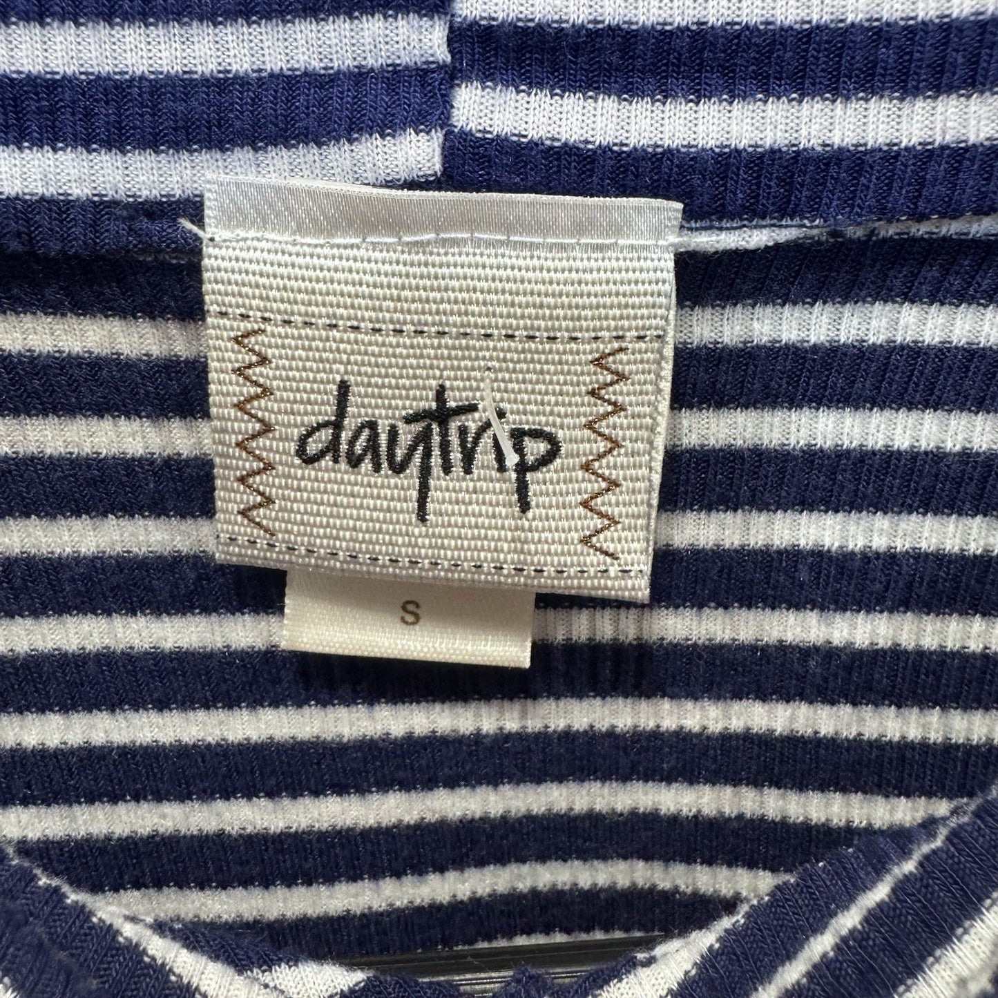 Daytrip Navy White Striped Sleeveless High Neck Tank Top Size Small Made in USA