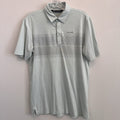 Travis Mathew Men's Small S Polo Shirt Light Blue Heathered Striped Golf