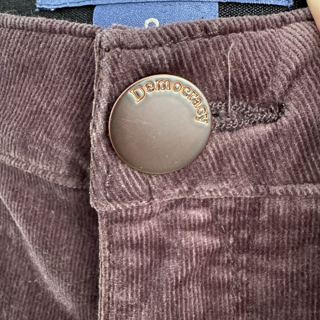 Democracy Absolution Jegging 8 Dark Purple Corduroy Jeri Skinny NWT