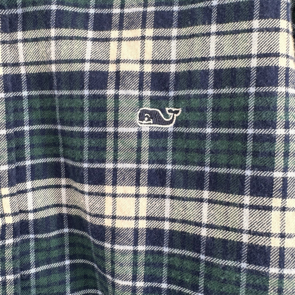 Vineyard Vines Whale Shirt Plaid Button Down Boys M Cotton Preppy (12-14)