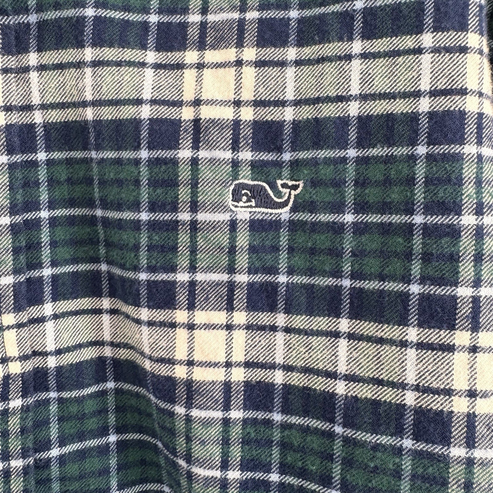 Vineyard Vines Whale Shirt Plaid Button Down Boys M Cotton Preppy (12-14)
