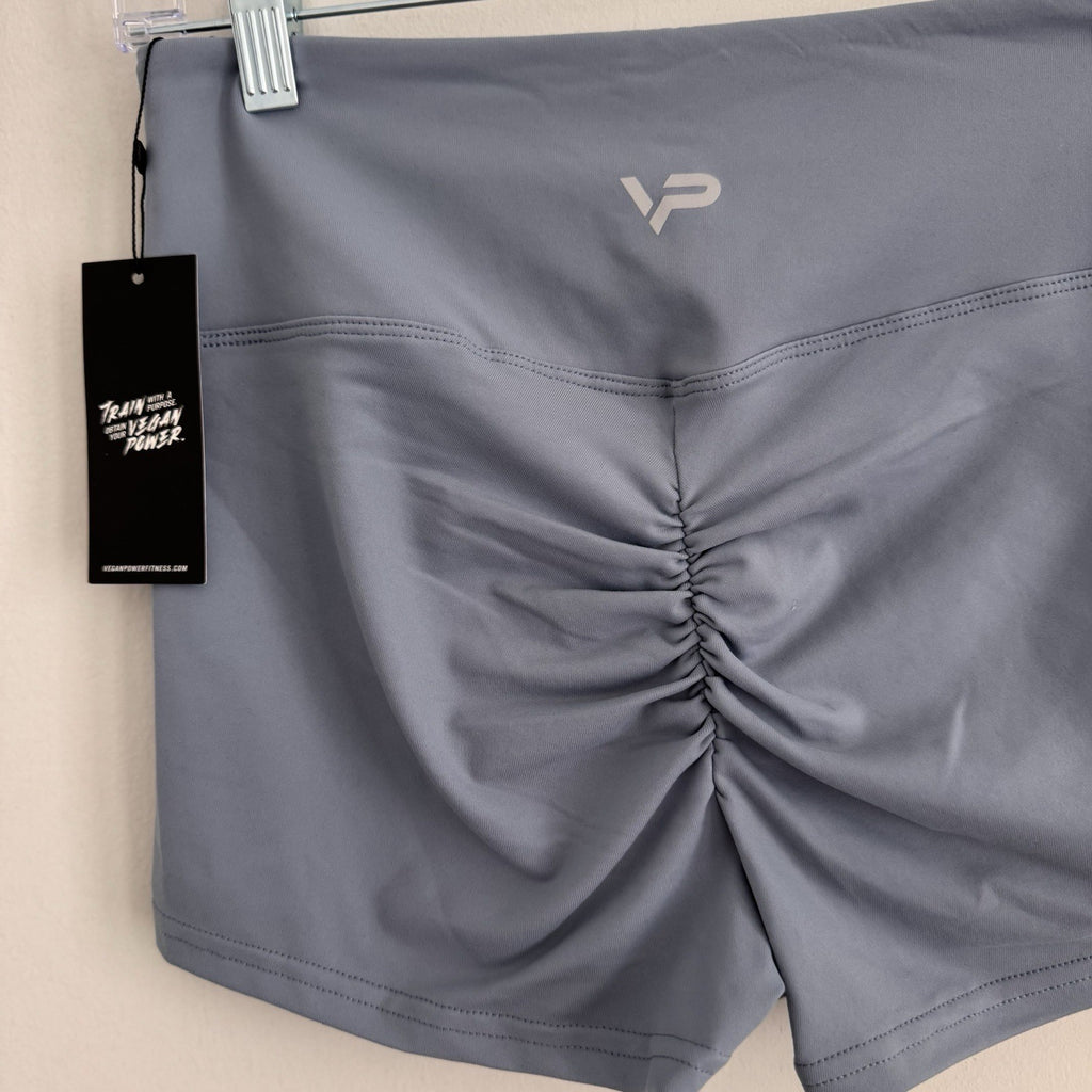 High Waist Scrunch Butt Shorts Women’s Gym Yoga Fitness Blue Size L NWT