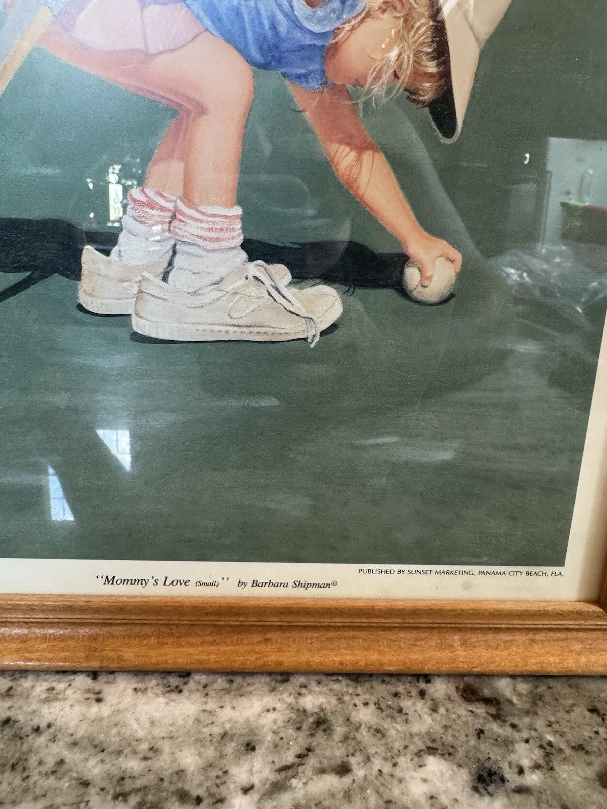 RARE Vintage Barbara Shipman Print- Framed- Tennis- Art- Fast Ship- Mommy’s Love