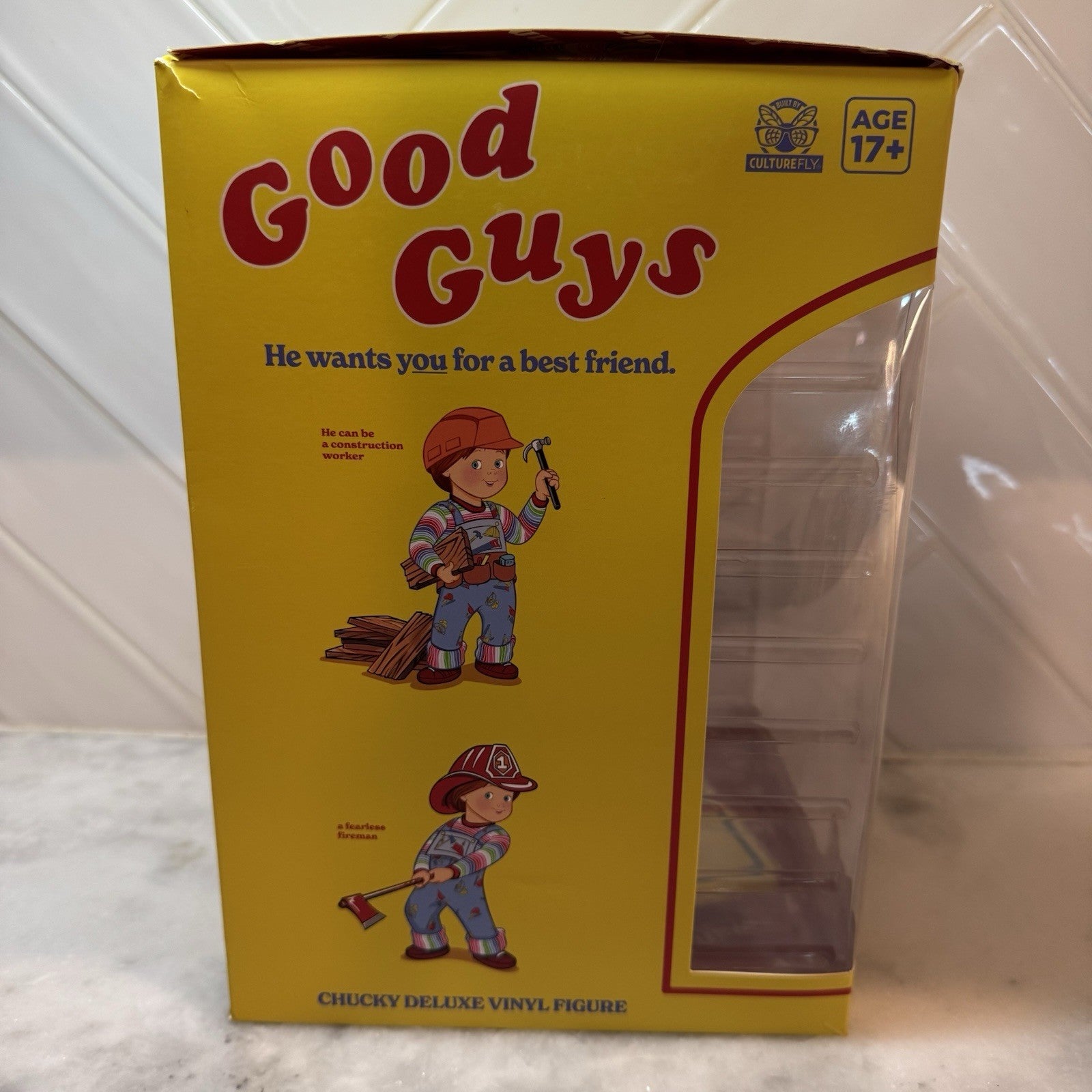 New Chucky “Good Guys” Deluxe Vinyl Figure Culturefly 9" Good Guys