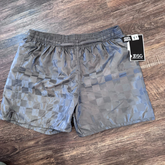 DSG Boys’ Large Checkered Athletic Shorts Gray Charcoal New with Tags