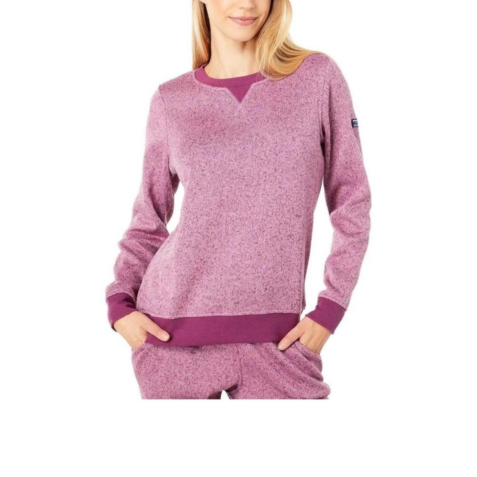 L.L. Bean Lightweight Sweater Fleece Top Women's Clothing Bramble Berry Medium