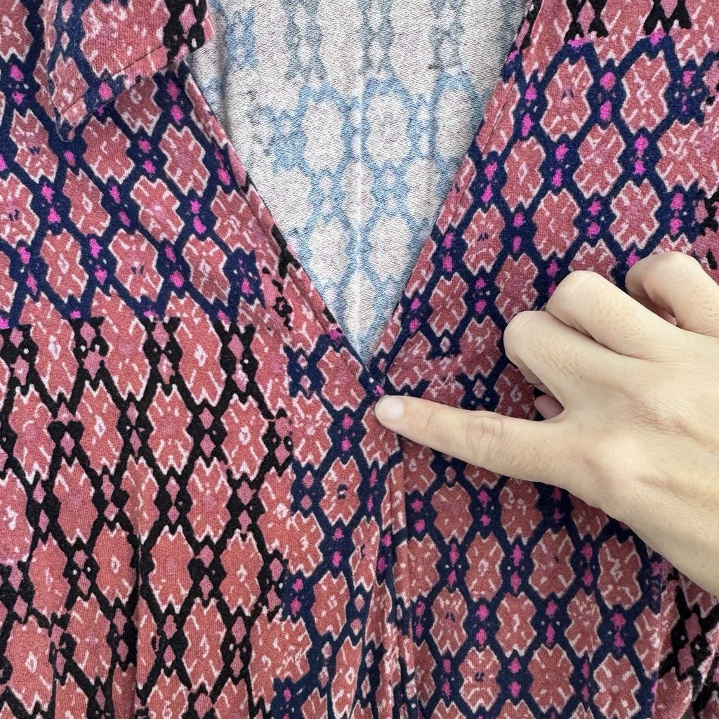 Free People Women’s Wrap Mini Dress L Pink Boho Y2K Snap Detail