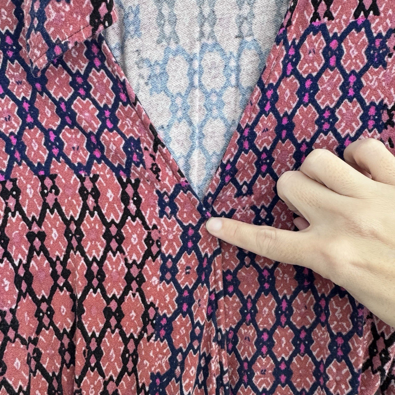Free People Women’s Wrap Mini Dress L Pink Boho Y2K Snap Detail