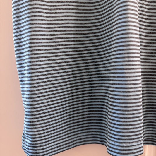 Brooks Brothers Men’s Polo Shirt Large Blue Striped Short Sleeve Golf Casual